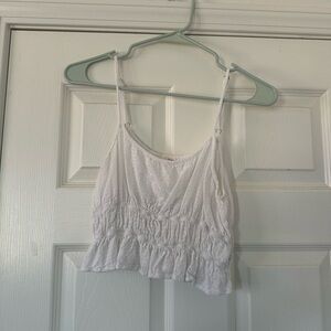 La Hearts Cream Smocked Crop Camisole